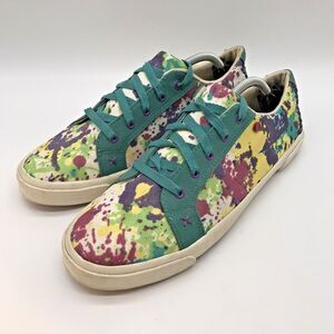 1 Love UGG Punch Paint Splatter Sneakers Women's 8 Lace Up Low Top Heart Shoes